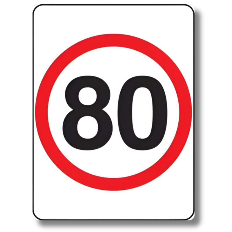 80km/h Speed Limit Sign Class 1 Reflective