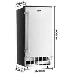 80lb/Day Undercounter Ice Maker Built In with Reversible Door-Hammerox Industrial