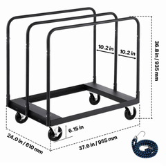 816kg Plasterboard Panel Cart with Handrails-Hammerox Industrial