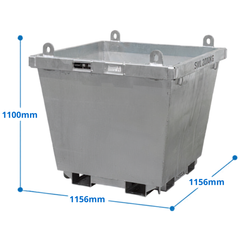 850L 2 Tonne Forklift & Crane Bin-Hammerox Industrial