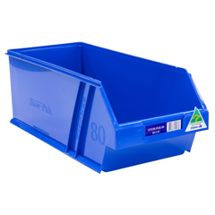 8L Stor-Pak No.80 Storage Bin 200 x 440 x 165mm Blue 6 Pack-Hammerox Industrial