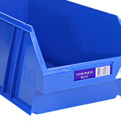 8L Stor-Pak No.80 Storage Bin 200 x 440 x 165mm Blue 6 Pack-Hammerox Industrial