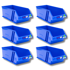 8L Stor-Pak No.80 Storage Bin 200 x 440 x 165mm Blue 6 Pack-Hammerox Industrial