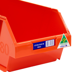 8L Stor-Pak No.80 Storage Bin 200 x 440 x 165mm Red 6 Pack-Hammerox Industrial