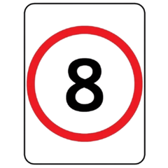 8km/h Speed Limit Sign Class 1 Reflective
