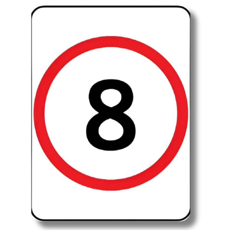 8km/h Speed Limit Sign Class 1 Reflective