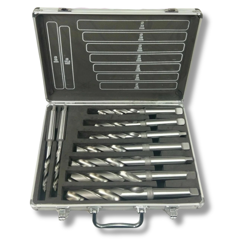 9 Piece MT3 Morse Taper Drill Bit Set - Optimum-Hammerox Industrial