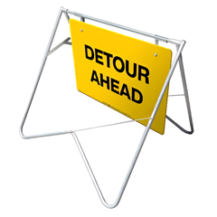 900 x 600mm Detour Ahead Swing Stand & Sign