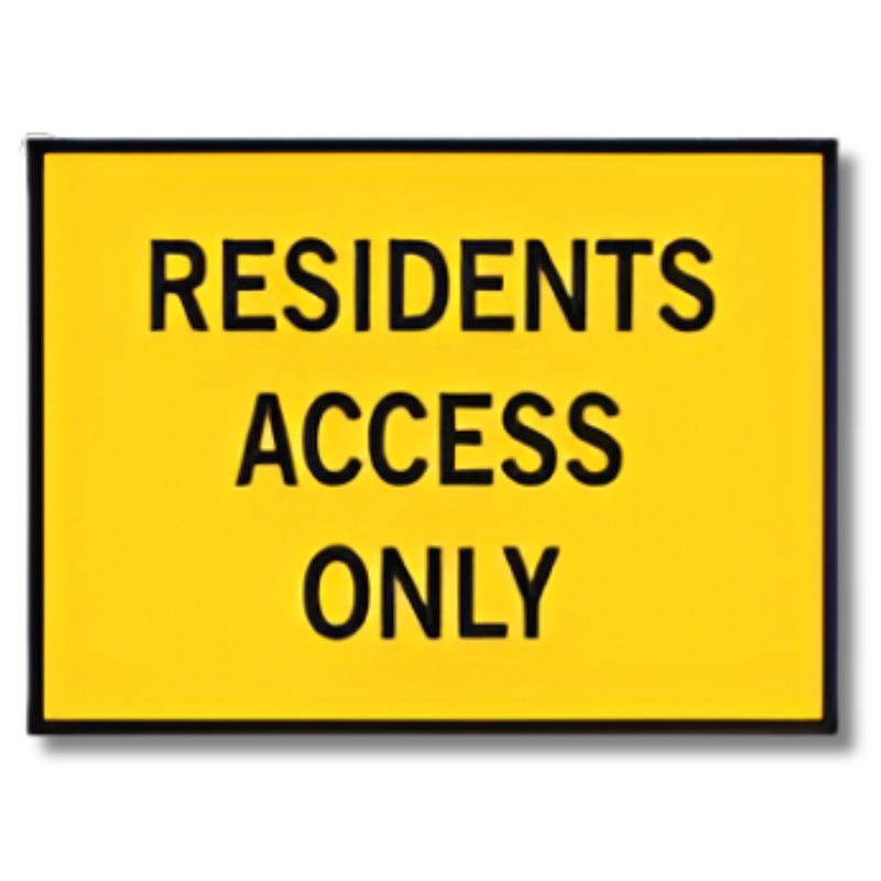 900 x 600mm Boxed Edge Residents Access Only Sign
