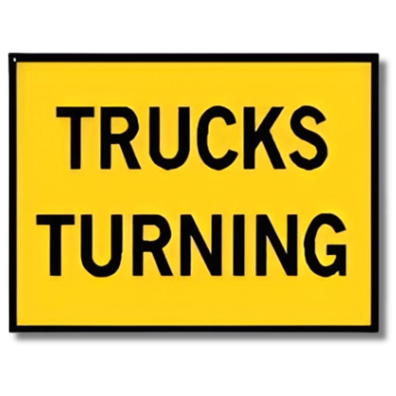 900 x 600mm Boxed Edge Trucks Turning Sign