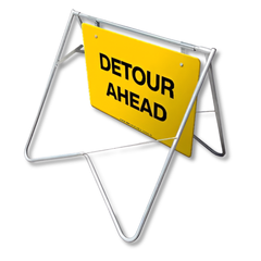 900 x 600mm Detour Ahead Swing Stand & Sign