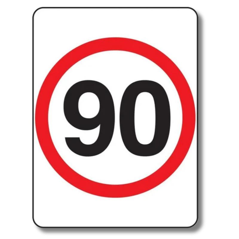 90km/h Speed Limit Sign Class 1 Reflective 600 x 800mm
