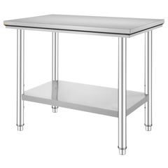 910x610mm Stainless Steel Food Prep Table Commercial Work Bench