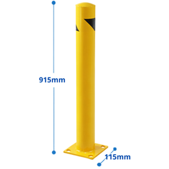 915 x 115mm Fixed Straight Bollard-Hammerox Industrial