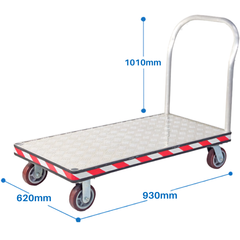 930 x 620mm Heavy Duty Aluminium Platform Trolley-Hammerox Industrial