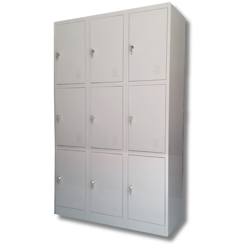 9 Door XL Metal Storage Locker with Alloy Key Locks