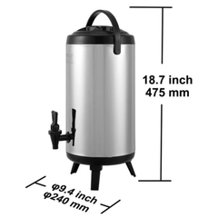 9.2L Insulated Hot & Cold Beverage Dispenser Stainless Steel-Hammerox Industrial