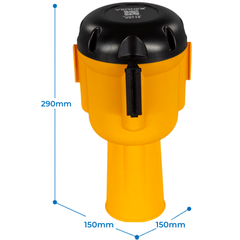 9m Cone Top Retractable Barrier Black & Yellow-Hammerox Industrial