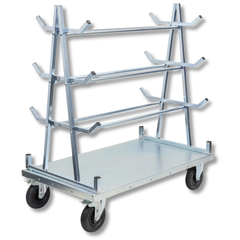 A Frame Panel Cart with Trestle Racks & Flat-Free Castors-Hammerox Industrial