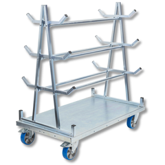 A Frame Panel Cart with Trestle Racks & Polyurethane Castors-Hammerox Industrial