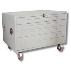 A0 5 Drawer Architect Plan Filing Cabinet with Wheels - Grey