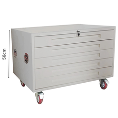 A0 5 Drawer Architect Plan Filing Cabinet with Wheels - Grey