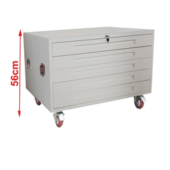 A1 5 Drawer Architect Plan Filing Cabinet with Wheels - Grey-Hammerox Industrial