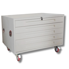 A1 5 Drawer Architect Plan Filing Cabinet with Wheels - Grey-Hammerox Industrial