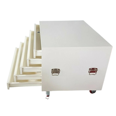 A1 5 Drawer Architect Plan Filing Cabinet with Wheels - White-Hammerox Industrial