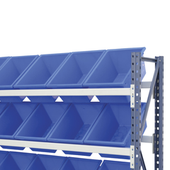 Access Plastic Bin Rack with 28 Blue Bins-Hammerox Industrial