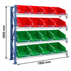 Access Stor-Pak Rack Add On Bay with 16 Plastic Bins-Hammerox Industrial