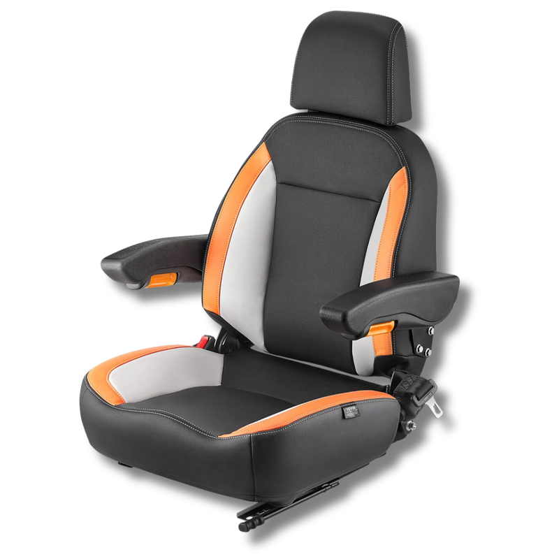 Adjustable Forklift Seat with Seatbelt & Headrest