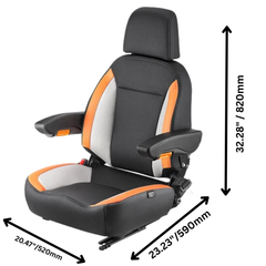 Adjustable Forklift Seat with Seatbelt & Headrest