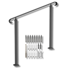 Adjustable Outdoor Handrail 2-3 Step - Black