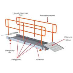 Aluminium Cross Over Walkway with Guardrails & Ramps