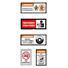 Articulated Roller Safety Sticker Pack