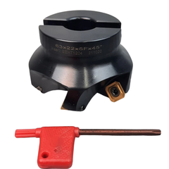 45° Face Mill Cutter 63mm / 80mm with HSS TiN Inserts