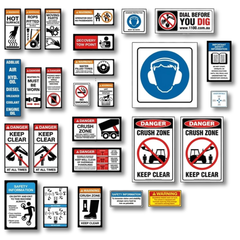 Backhoe Loader Safety Sticker Pack