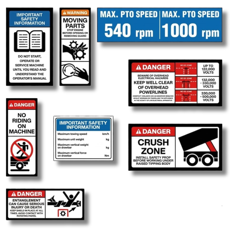 Baler Safety Sticker Pack