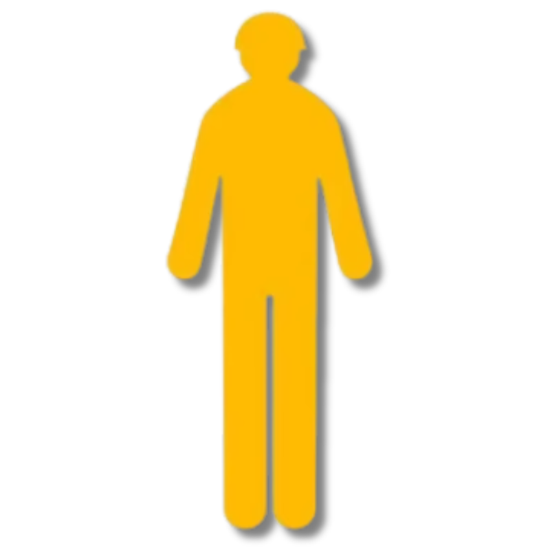 Blank Yellow Corflute Worker Cutout Sign