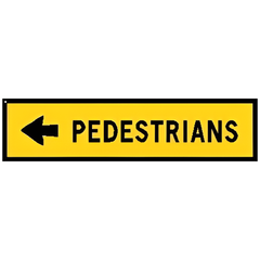 Boxed Edge Pedestrians Left or Right Arrow Sign