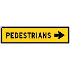 Boxed Edge Pedestrians Left or Right Arrow Sign