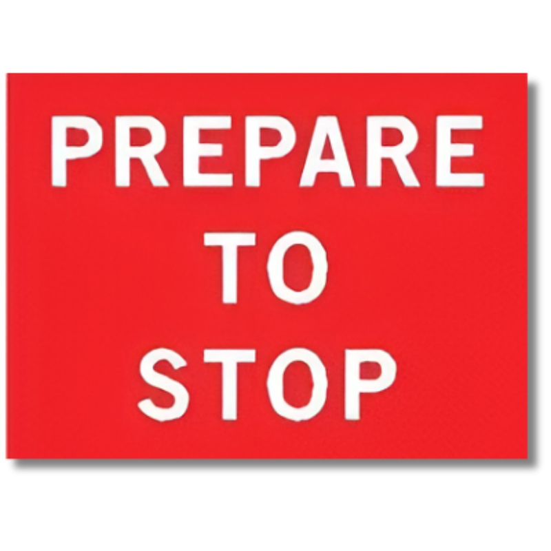 Boxed Edge Prepare to Stop Sign
