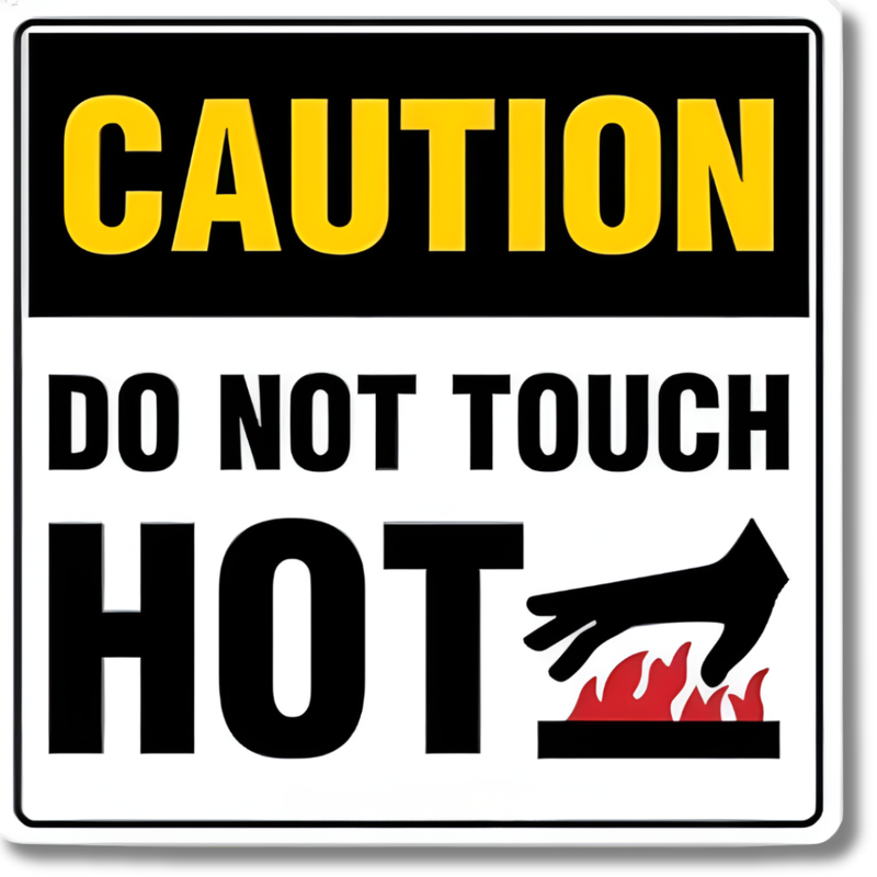 Caution Do Not Touch Hot Swing Stand Sign