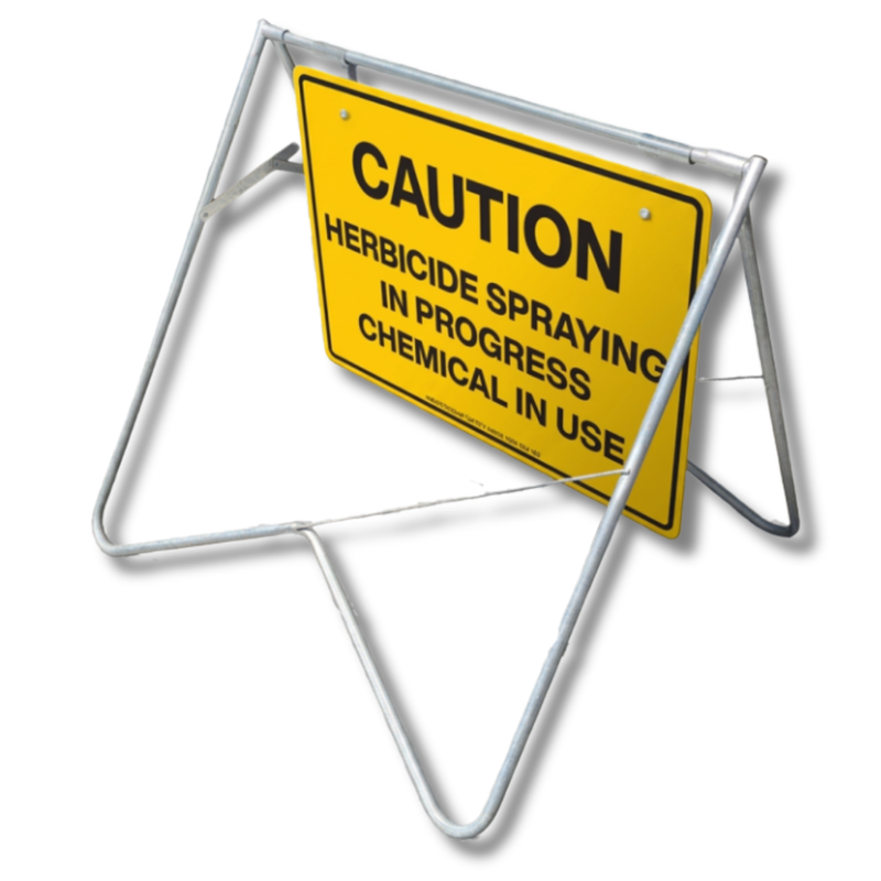 Caution Herbicide Spraying in Progress Swing Stand & Sign
