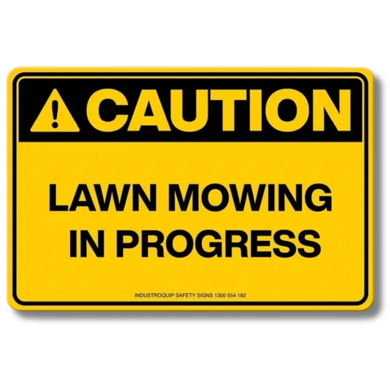 Caution Lawn Mowing in Progress Swing Stand Sign