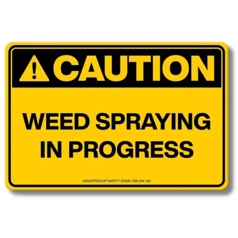 Caution Weed Spraying in Progress Swing Stand Sign