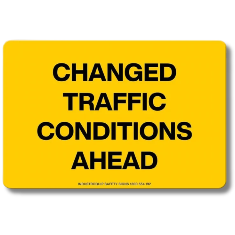 Changed Traffic Conditions Ahead Swing Stand Sign