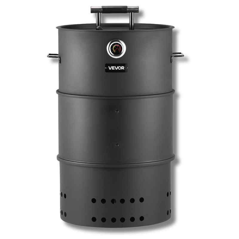 Charcoal Smoker Grill Barrel BBQ with Hanging Hooks & Grates-Hammerox Industrial