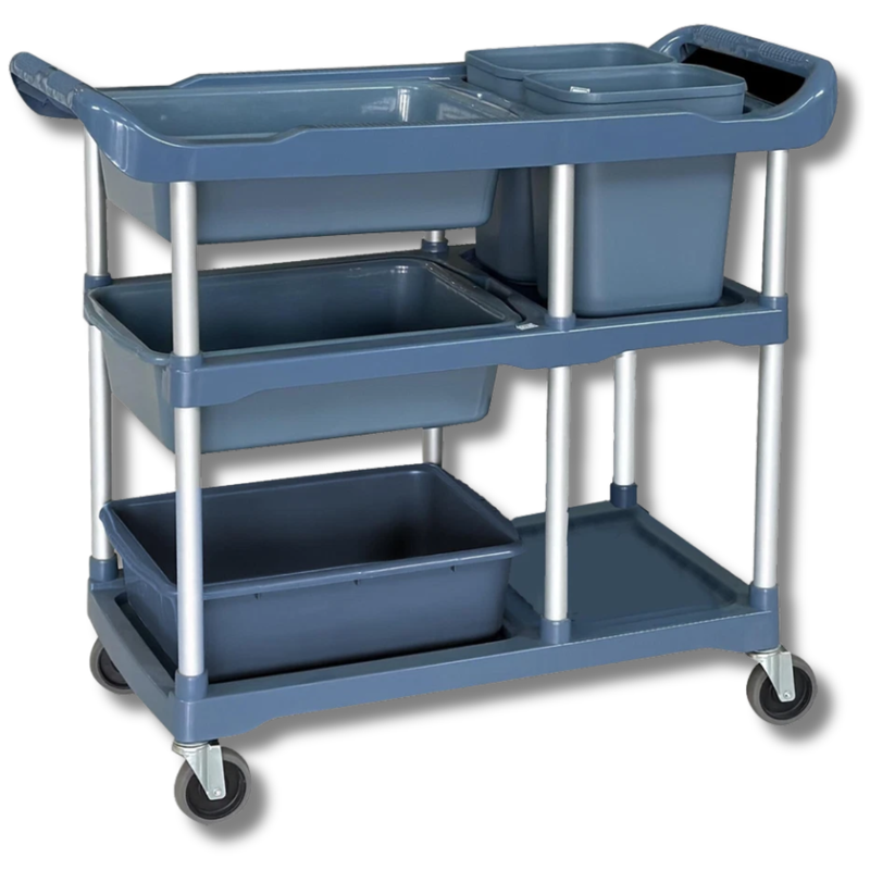 Commercial Kitchen Utility Trolley with 5 Buckets